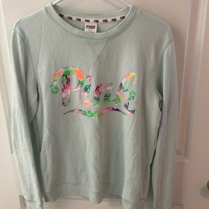 Pink- Light green with tropical colors top Size Small